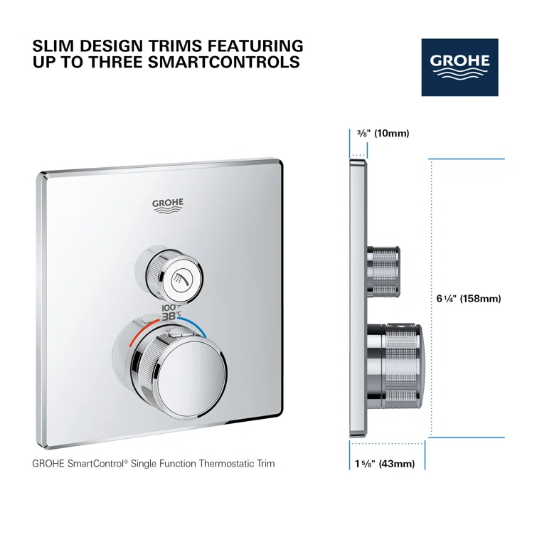 Grohtherm® SmartControl Single Function Thermostatic Trim with Control Module
