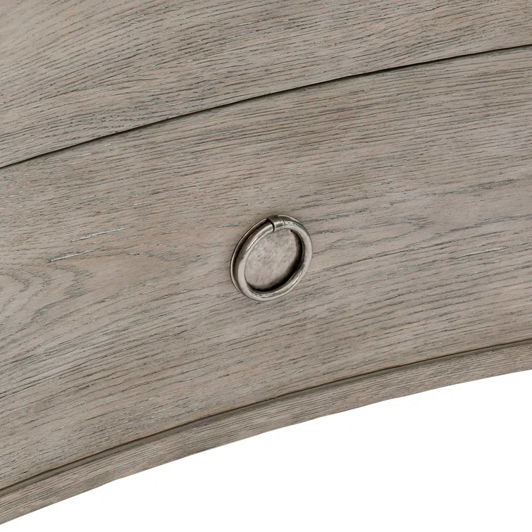 Gray Transitional 2 Drawer Nightstand with USB Ports