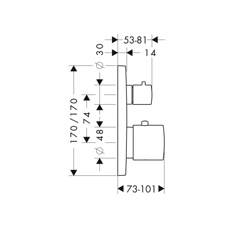 Citterio M Trim Thermostatic with Volume Control