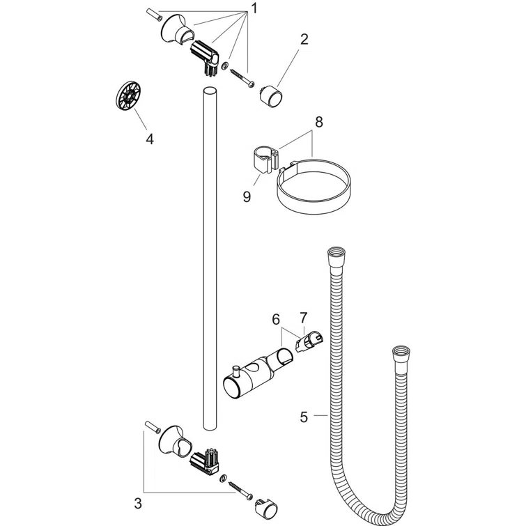 Unica C Wall Bar with Hose