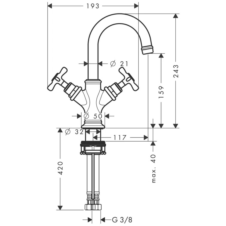 Montreux Single Hole Faucet 2-handle Bathroom Faucet with Drain Assembly