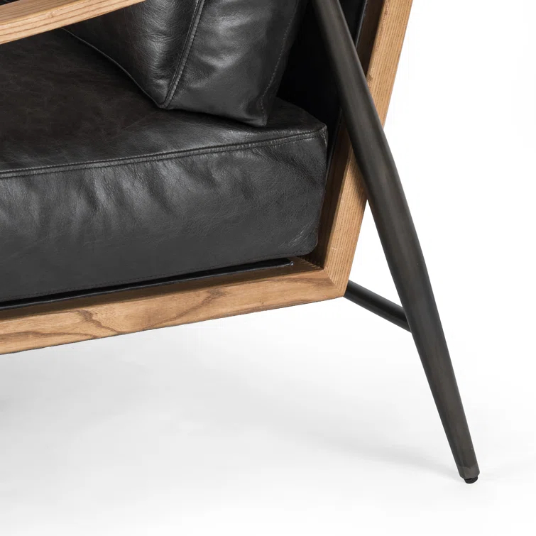 Sonoma Black Leather Modern Accent Chair