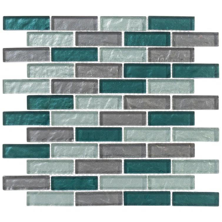 Pristine 1" x 3" Glass Tile Mosaic Sheet Kitchen Backsplash, Bathroom, Shower, Pool, Wall and Floor Tile
