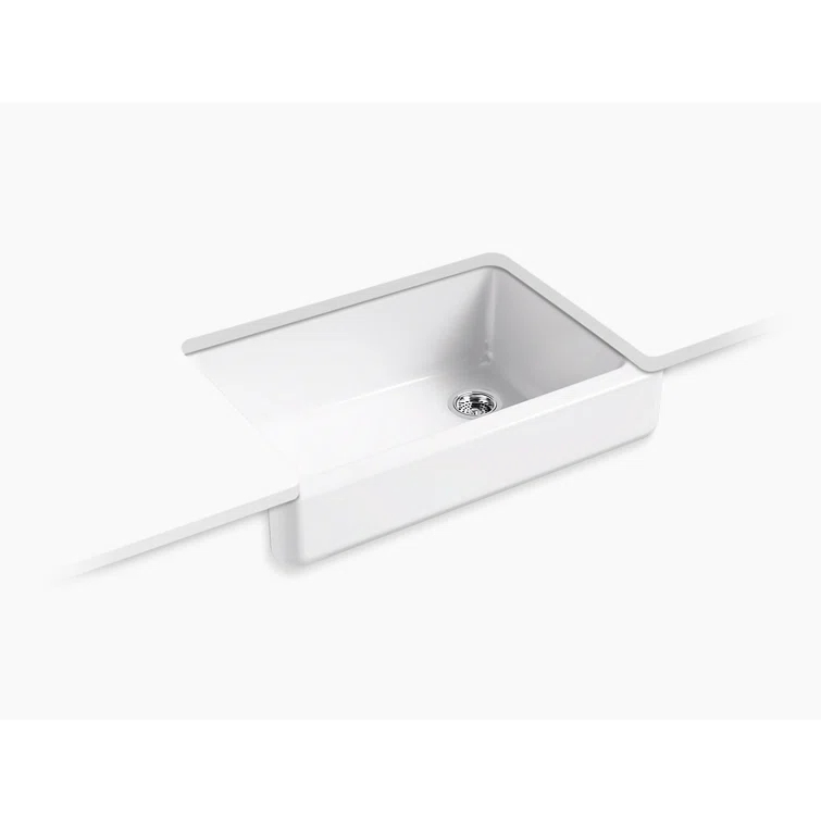 Whitehaven® Self-Trimming 32-1/2" L x 21-9/16" W x 9-5/8" Under-Mount Single-Bowl Sink with Short Apron
