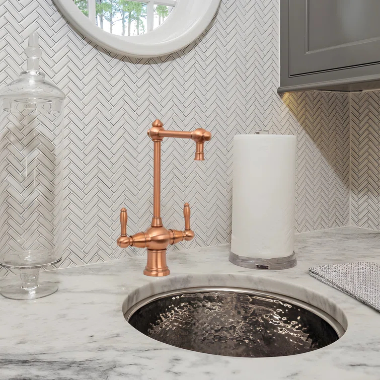 Two-Handles Copper Drinking Water Filter Faucet, Dual Lever Hot and Cold Water Faucet