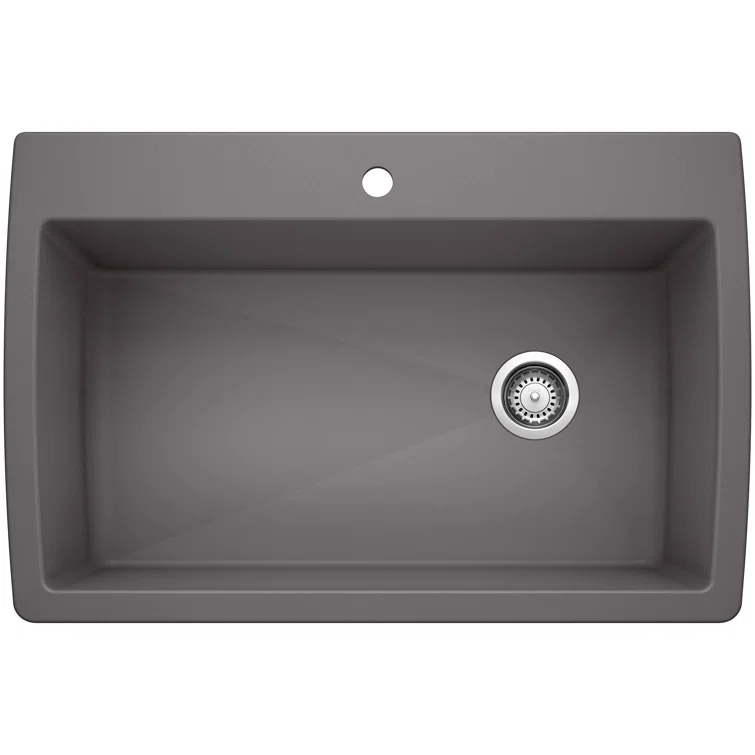 Diamond SILGRANIT 33.5" L x 22" W Super Single Drop-in/Undermount Kitchen Sink