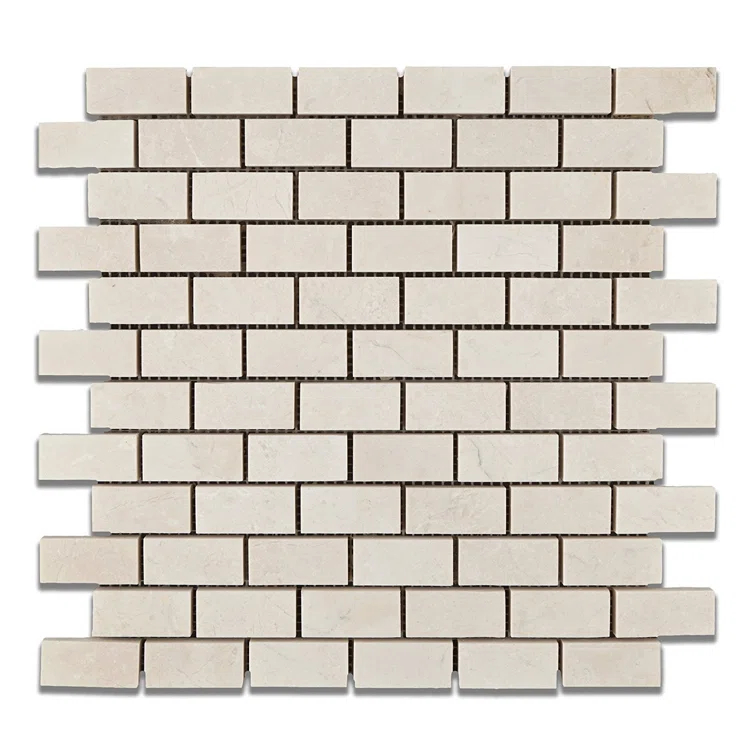 1" x 2" Marble Brick Joint Mosaic Wall & Floor Tile