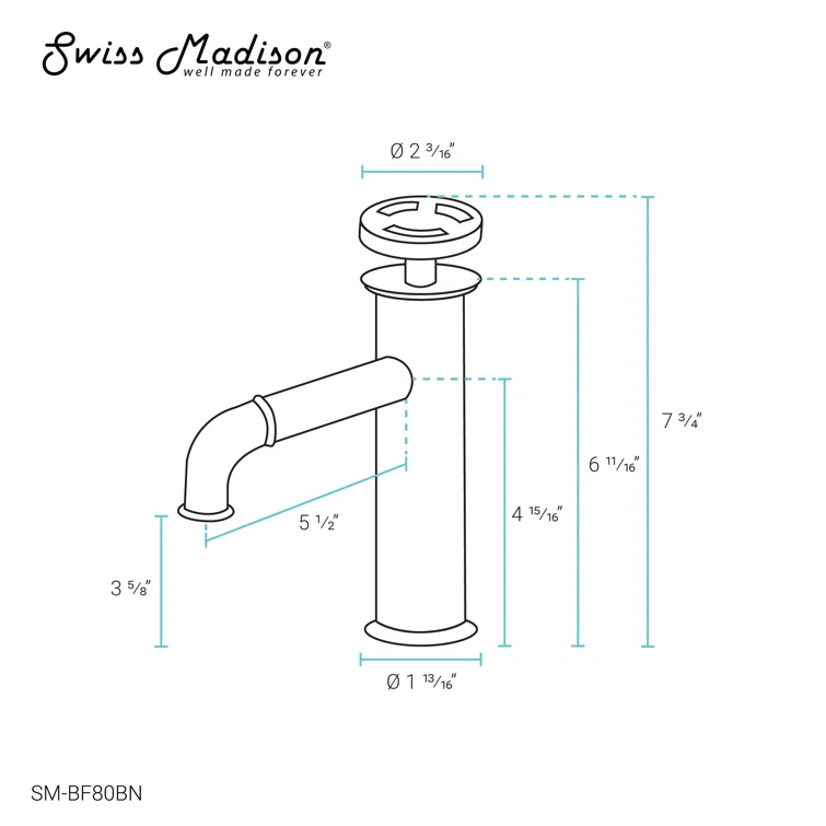 Avallon Single Hole, Single-Handle Wheel, Bathroom Faucet
