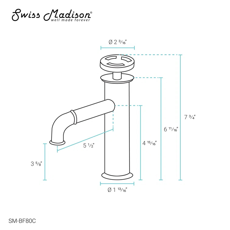 Avallon Single Hole, Single-Handle Wheel, Bathroom Faucet