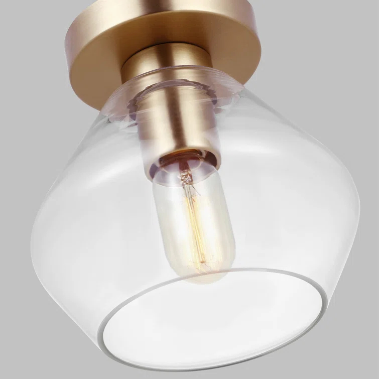 Rooks Single Light Glass Semi Flush Mount
