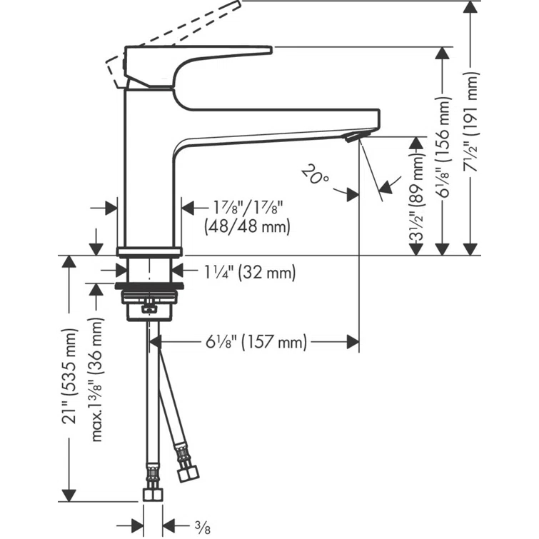 Metropol Low Flow Water Saving Single Hole Bathroom Faucet