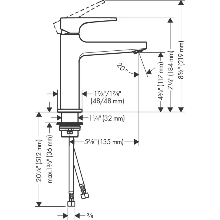 Metropol Low Flow Water Saving Single Hole Bathroom Faucet