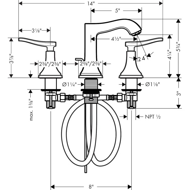 Metropol Classic Widespread Bathroom Faucet