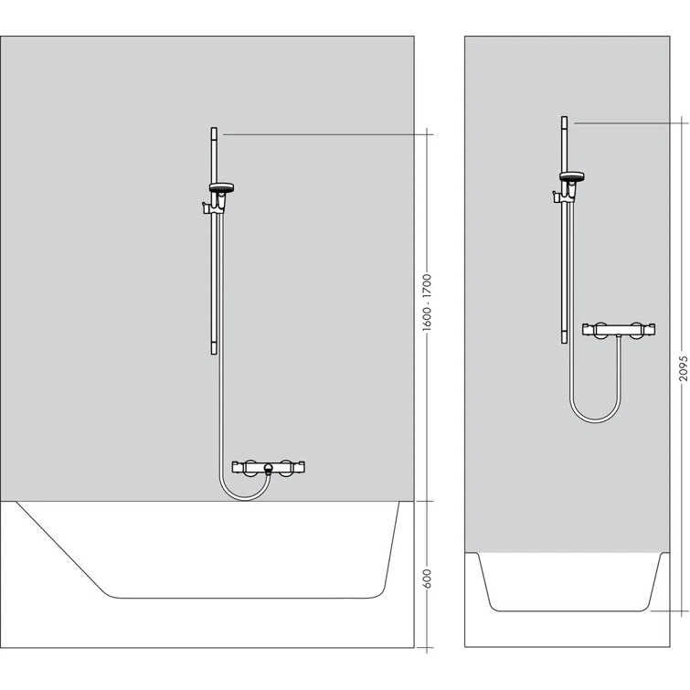 Unica C Wall Bar with Hose