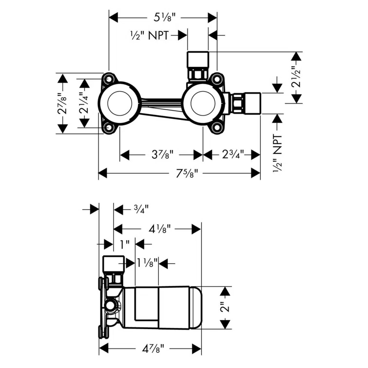 Rough In Valve for Wall Mount Faucet