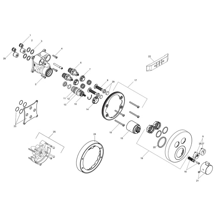 Showerselect S 1-Handle 6-Inch Wide, Temperature Memory, Thermostatic Valve Trim Only, with Diverter