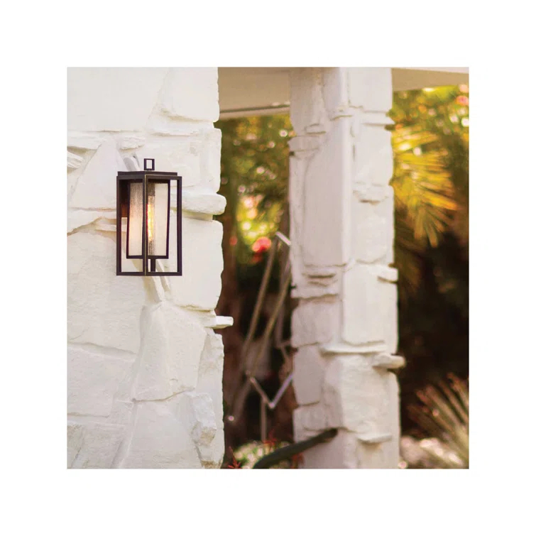 Republic Seeded Glass Outdoor Wall Mount Lantern