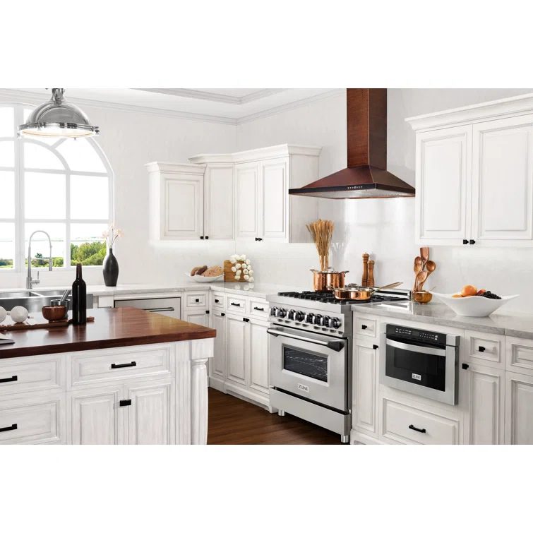 Satin ZLINE 30 in. Designer Series Satin Stainless Steel Convertible Vent Wall Mount Range Hood