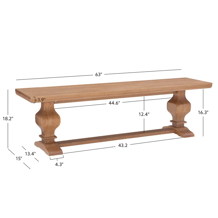 Strickler Solid Wood Bench