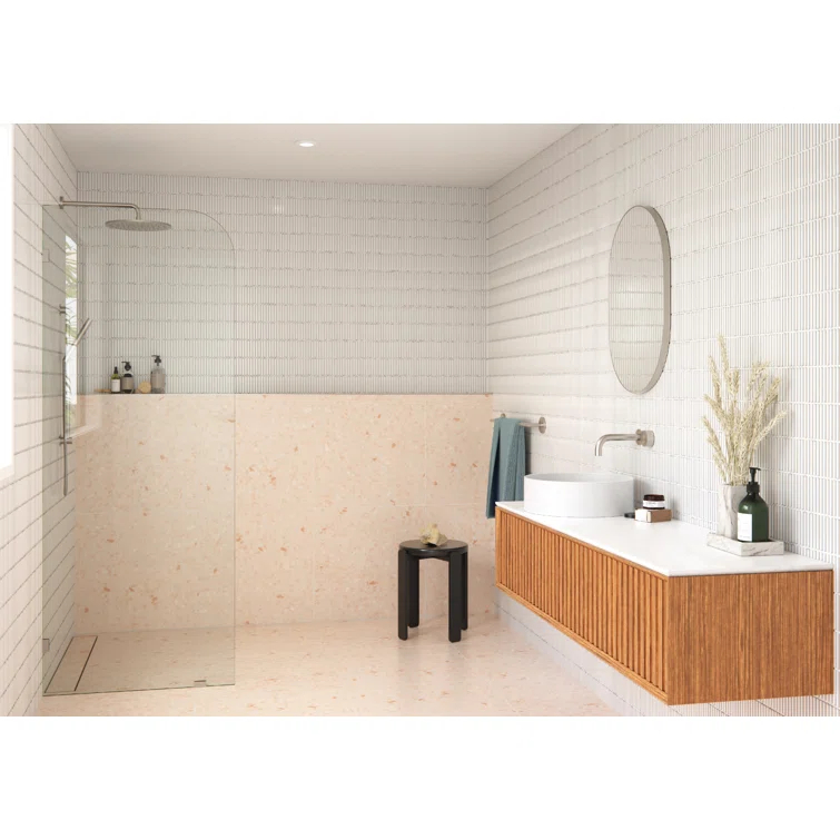 Solaris 36 in. x 78 in. Fully Frameless Radius Single Fixed Shower Panel