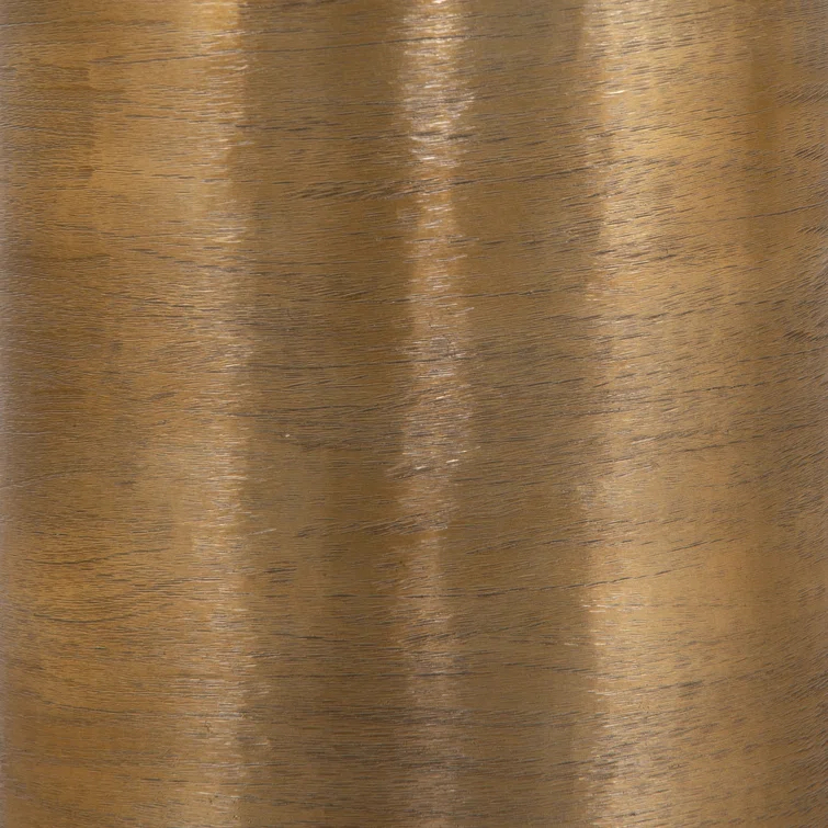 Delune Polished White Marble and Brushed Brass Nightstand