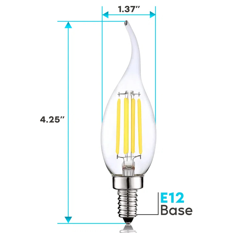 Luxrite LR21639-6PK 7 Watt (100 Watt Equivalent), CA11 LED, Dimmable, Natural White (3500K), E12/Candelabra Base