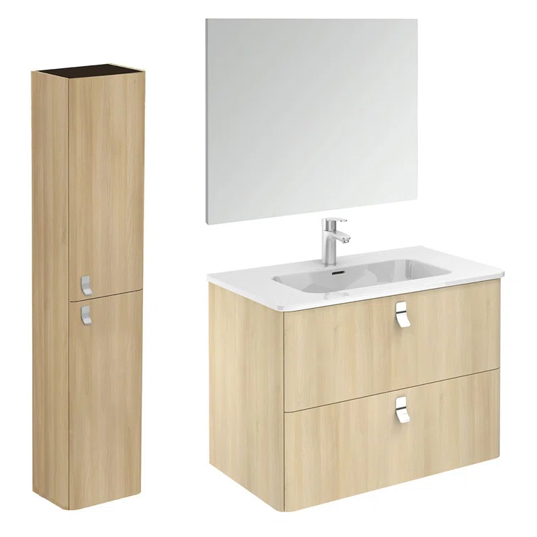 WS Bath Collections Concert 31.9'' Single Bathroom Vanity with Ceramic Top with Mirror