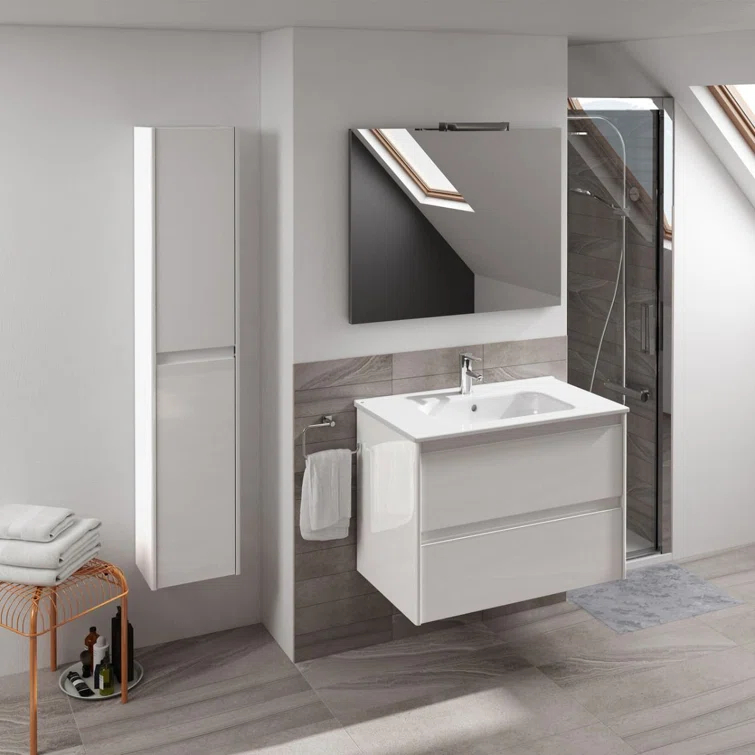 Ws Bath Collections Ambra 60 Ambra 24" Wall Mounted Single Basin Vanity Set - White