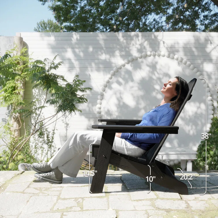 Emerico A Set Of 4 Adirondack Chairs, Foldable Poly Adirondack Chairs, Modern Plastic Adirondack Fire Pit Chairs, Suitable For Terraces, Porches, Decks, Swimming Pools, Gardens, And Backyards