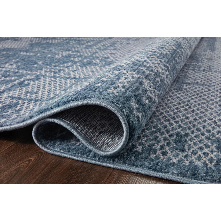 Vance Abstract Denim/Dove Area Rug