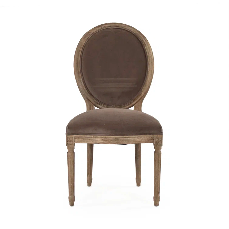One Allium Way® Asta 19'' H Velvet Upholstered Oak Side Chair