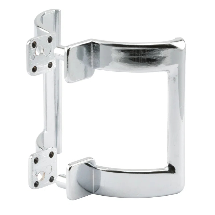 Diecast Shower Door Handle Set for Shower Doors or Tub Enclosure, 2 Hole Center, Chrome (1 Set)