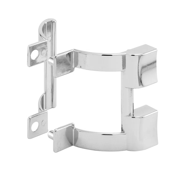 Diecast Shower Door Handle Set for Shower Doors or Tub Enclosure, 2 Hole Center, Chrome (1 Set)