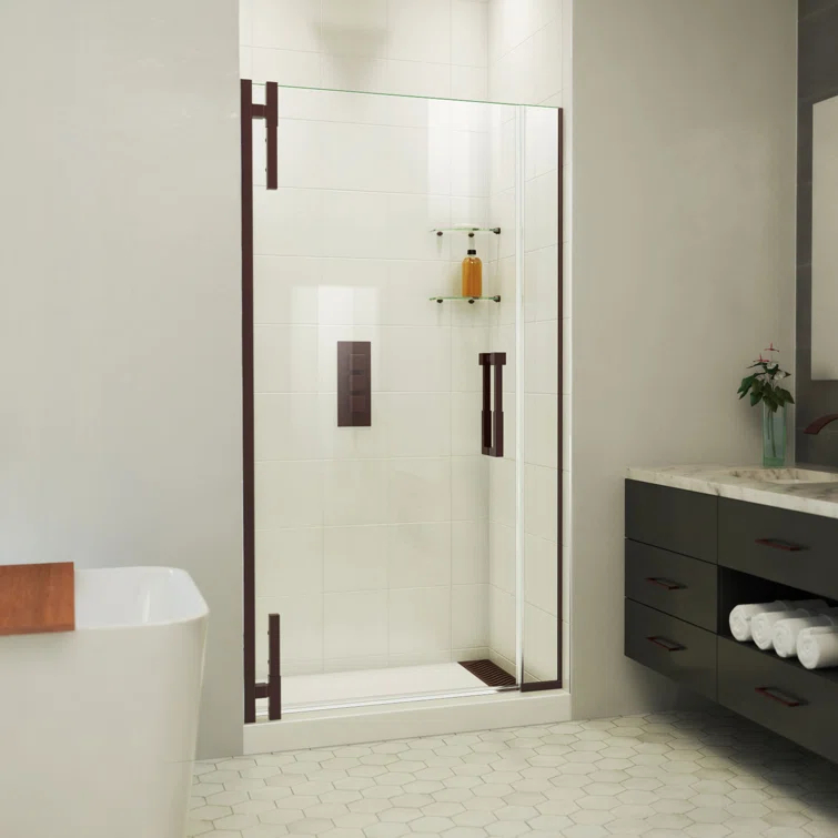 DreamLine Ascend 40-41 in. W x 72 in. H Frameless Pivot Shower Door