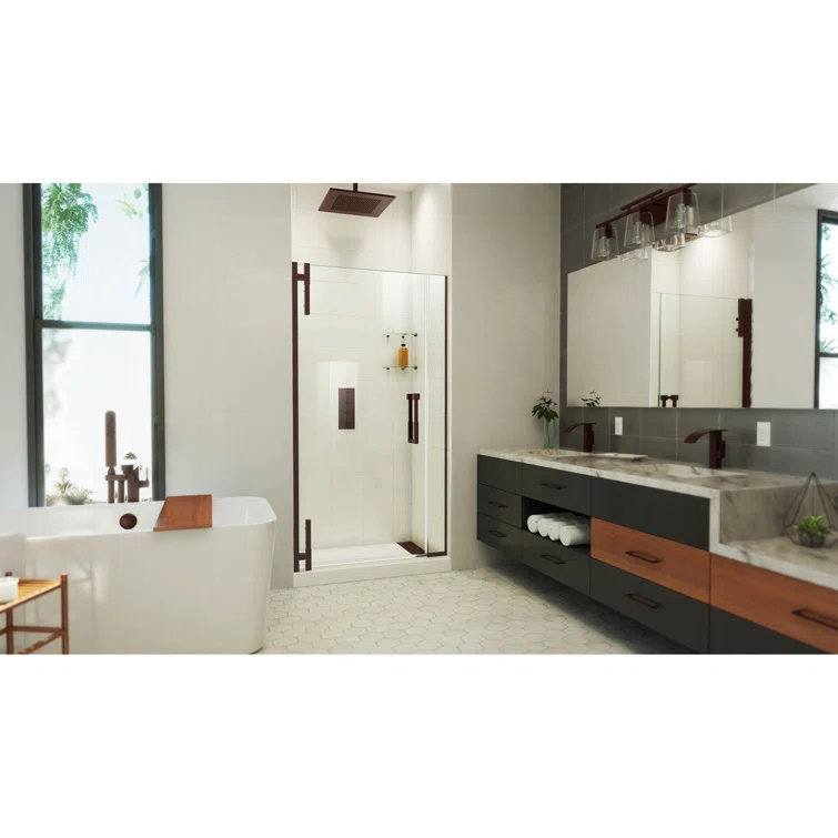 DreamLine Ascend 40-41 in. W x 72 in. H Frameless Pivot Shower Door