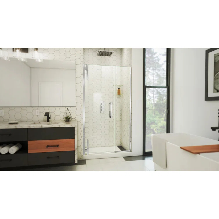 DreamLine Ascend 40-41 in. W x 72 in. H Frameless Pivot Shower Door