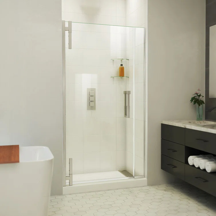 DreamLine Ascend 40-41 in. W x 72 in. H Frameless Pivot Shower Door