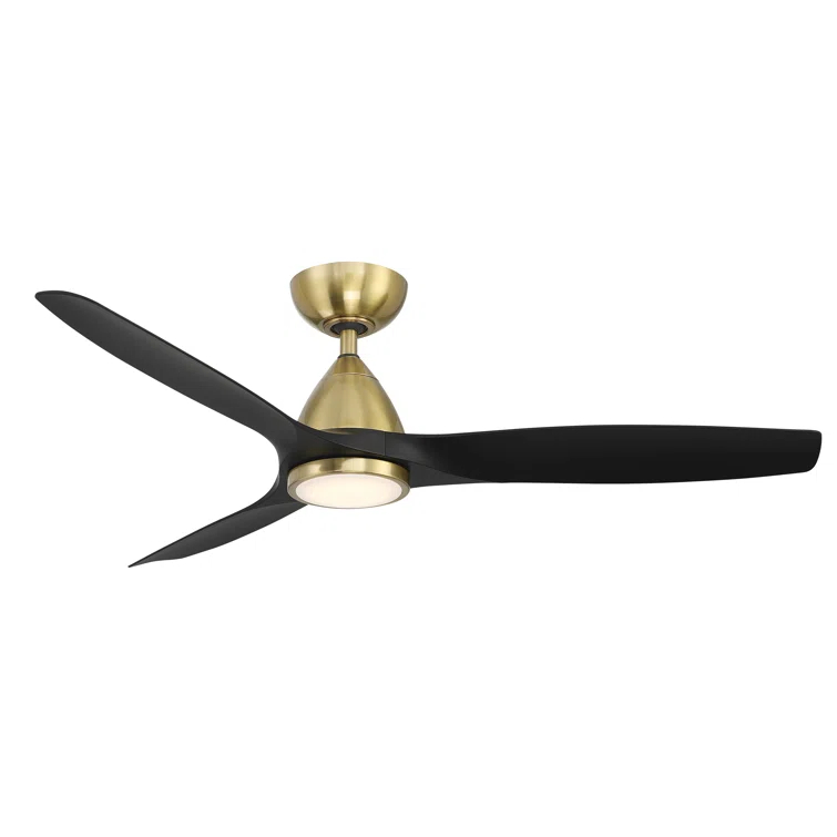 Skylark 3 - Blade Indoor/Outdoor Smart Ceiling Fan with Adjustable CCT 2700K-3000K-4000K-5000K LED Light Kit and Remote Control Included, Works With Alexa and iOS or Android App