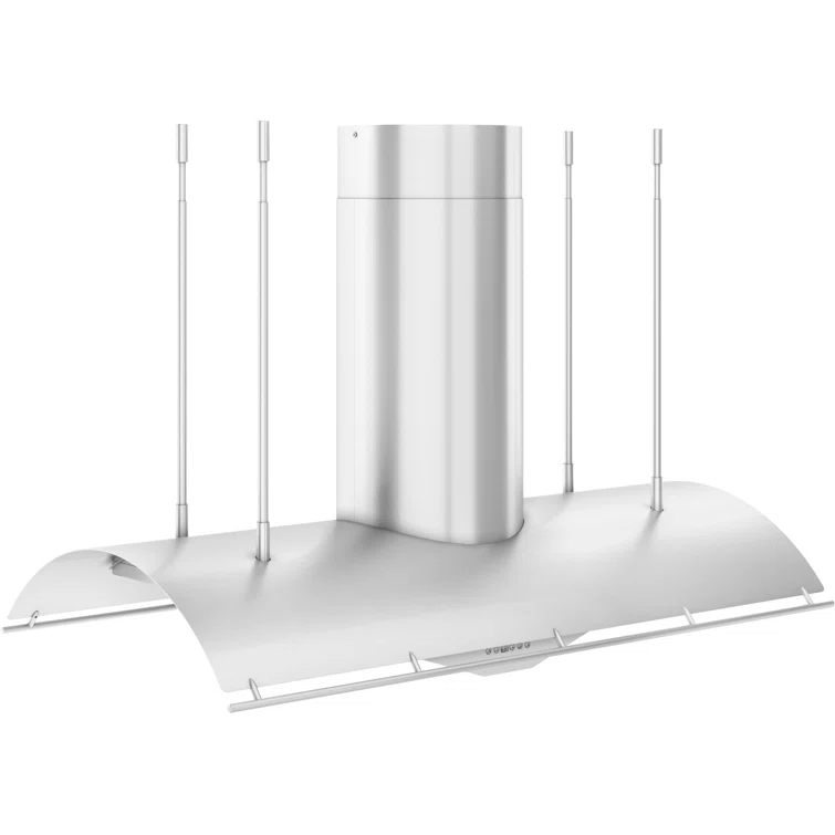 Designer 48" Ducted Island Range Hood in Silver with Nightlight (BODY ONLY)