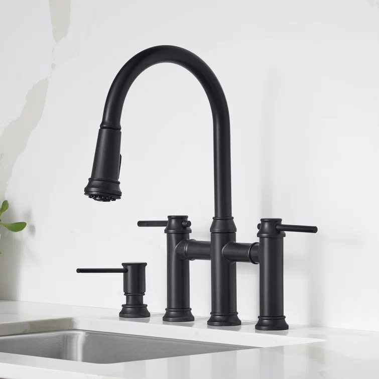 Empressa Pull Down Dual Spray Bridge Faucet