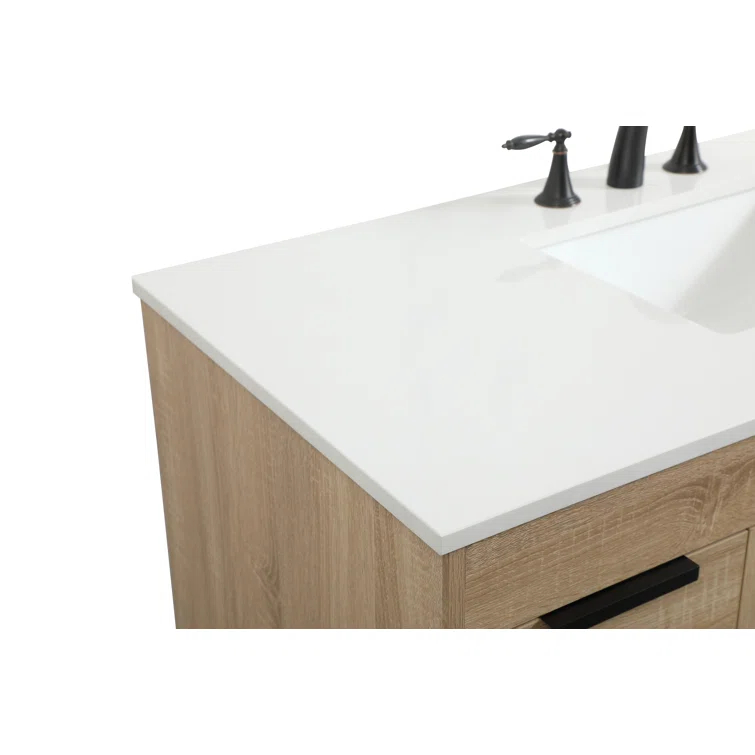 Corley 48'' Single Bathroom Vanity with Engineered Marble Top