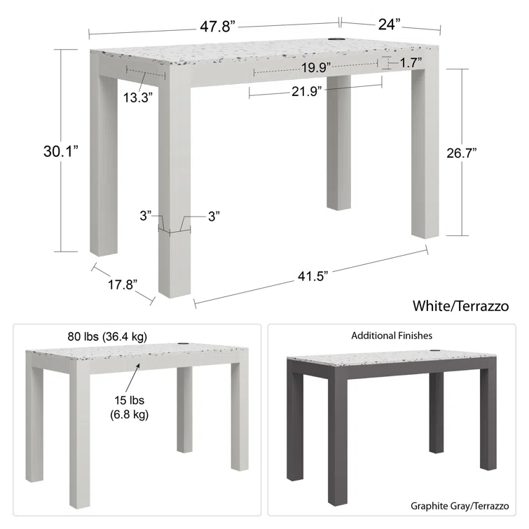 Astor Desk with Wireless Charger