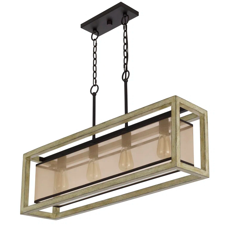 4 - Light Dimmable Kitchen Island Square / Rectangle Chandelier