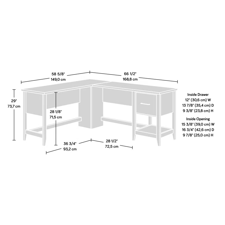 Cletus L-Shaped Writing Desk