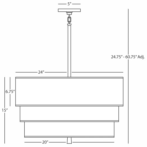 Robert Abbey Decker 3 - Light Drum Chandelier