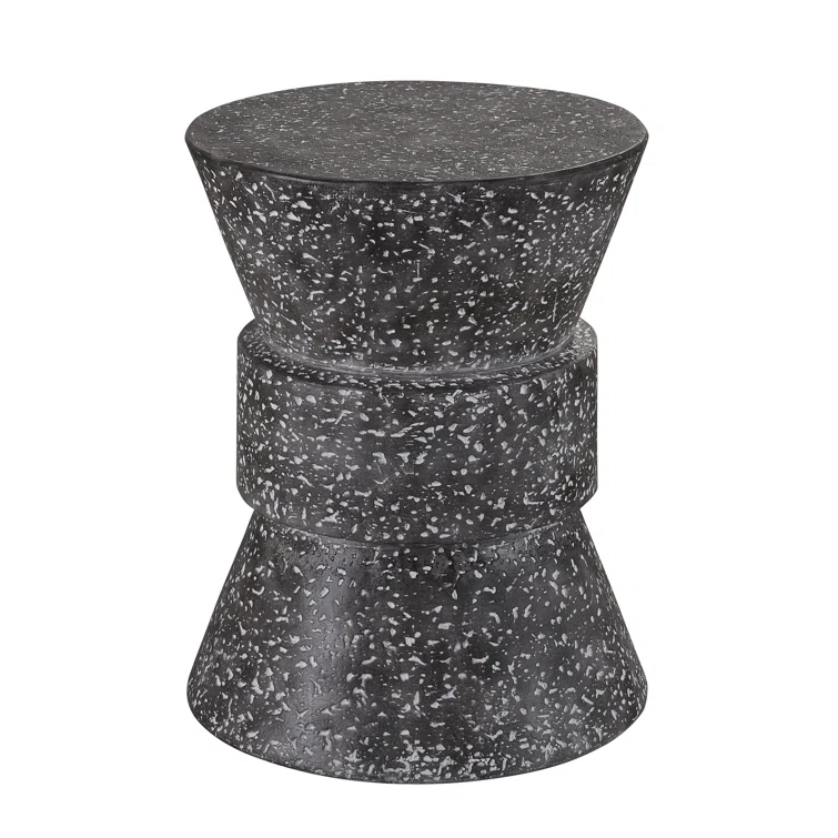 Stinson Speckled Gray Round Outdoor Side Table