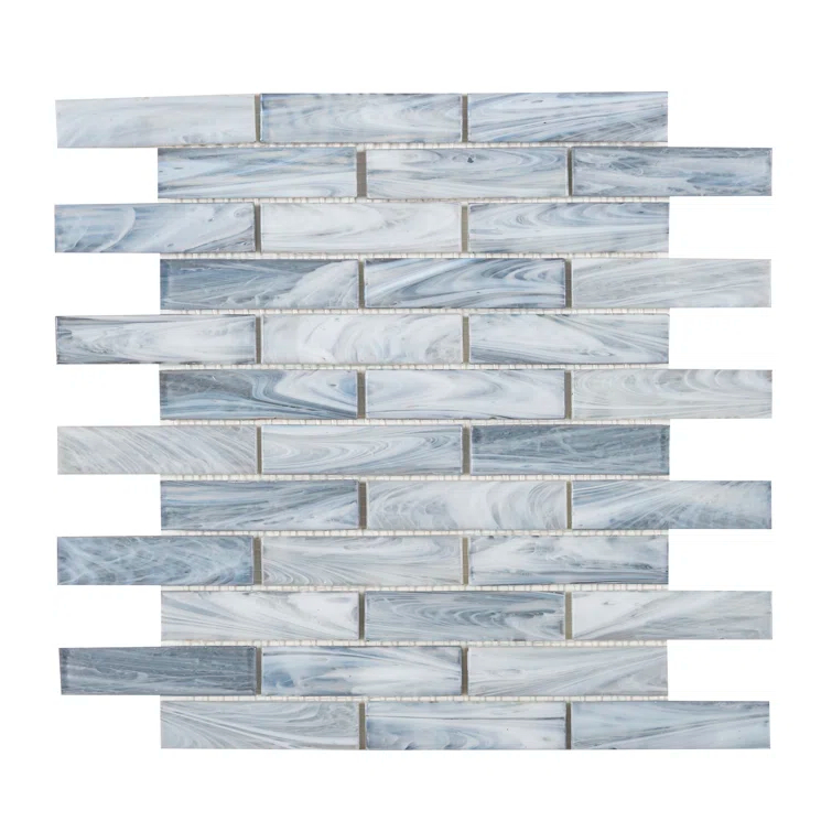 Dorian 1-in. x 4-in. Beveled Brick Joint Satin Glass Wall & Floor Mosaic Tile