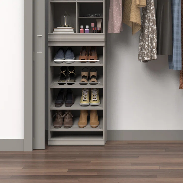 Modular Storage 21.38" W Shoe Shelf Unit with 4 Shelves