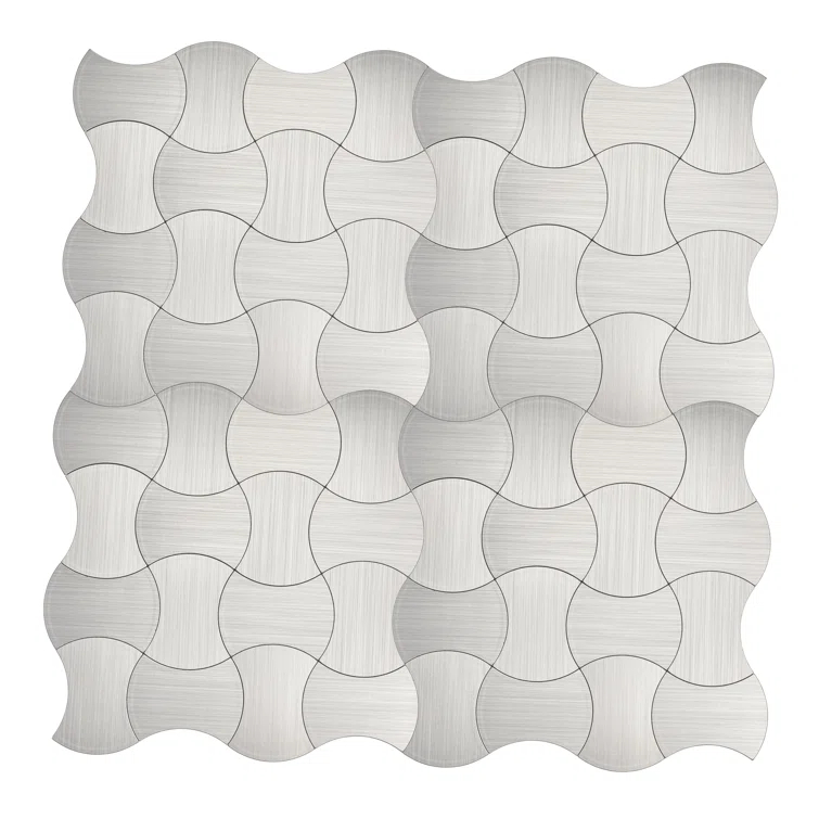 Avant Decor 3.6'' W x 1.85'' L Aluminum Peel and Stick Mosaic Tile