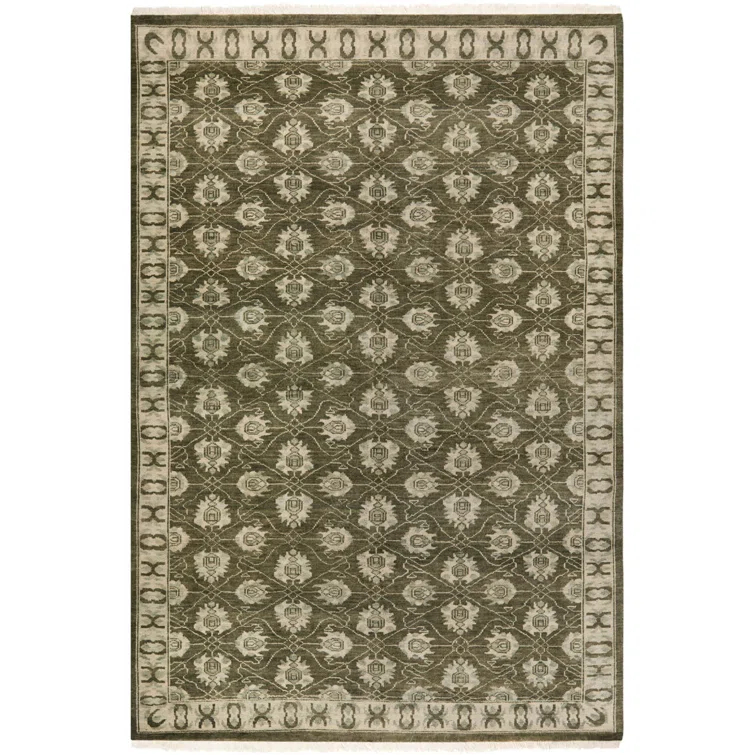 Oushak Oriental Hand-Knotted Wool Gray Area Rug